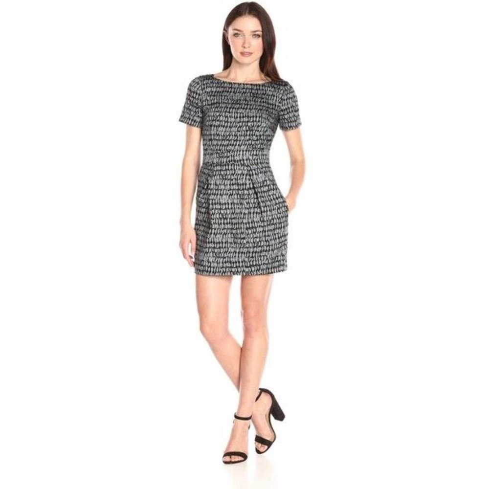 French Connection Short Sleeve Pleated Dress
